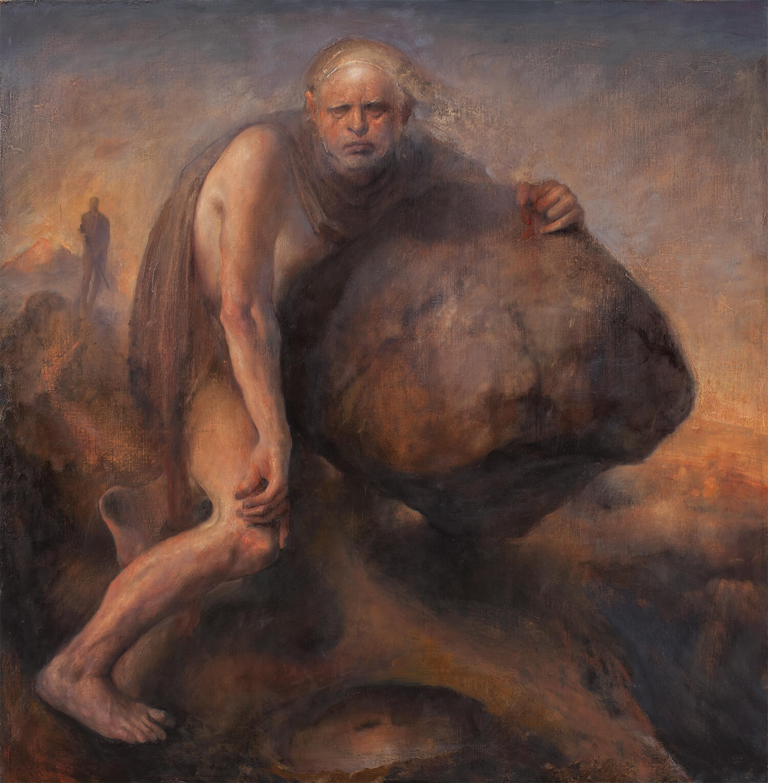 Man with Rock